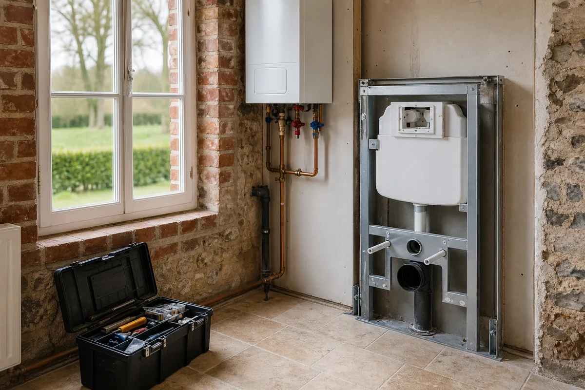 Installer un WC suspendu : bâti-support, pose et prix constatés